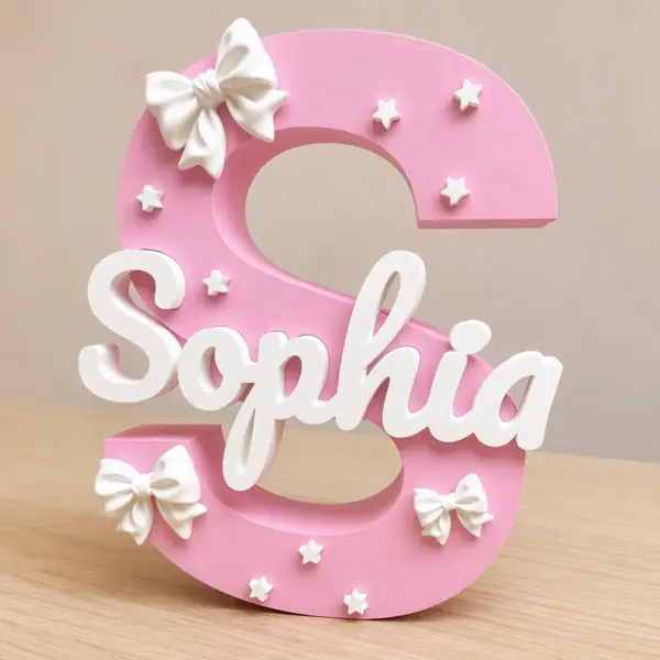 Bows & Stars personalised 3D name décor